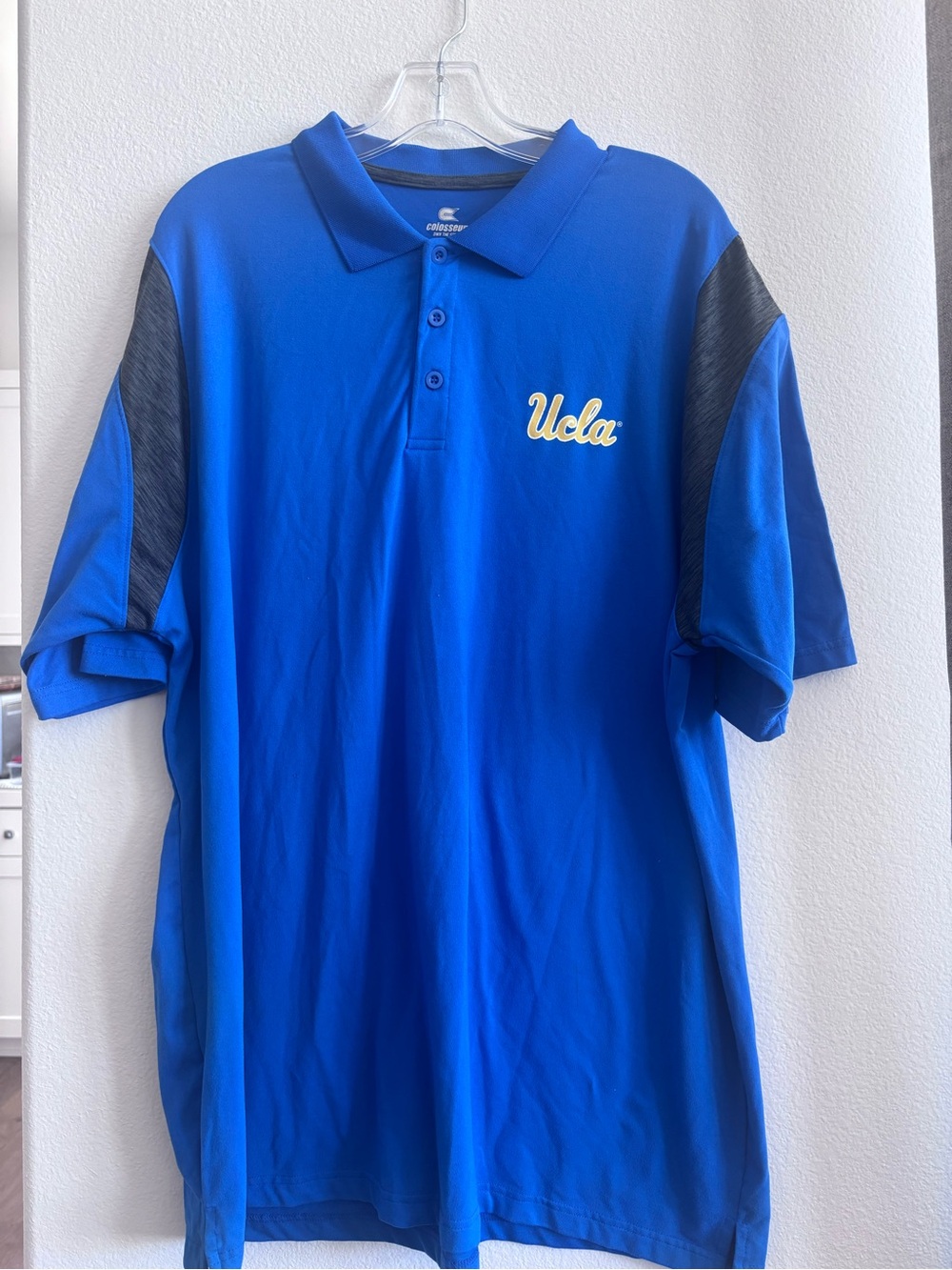 Colosseum Men's Polo in Royal Blue with Gold UCLA Script